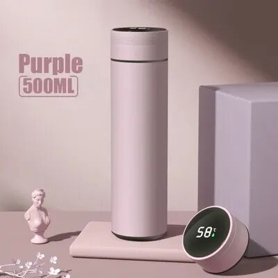 Perfect Picks Market Temperature Display Insulated Stainless Steel Thermos Bottle Outdoor Vacuum Cup For Men & Father Day Gift purple