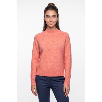 Strickpullover PEPE JEANS "ASHLEY PERKINS", Damen, Gr. S, rosa (coral peach pink), Strick, Obermaterial: 65% Polyester, 28% Polyacryl, 5% Wolle, 2% Elasthan, meliert, hüftbedeckend, hoch geschlossener Ausschnitt, Rippstrickbündchen, Pullover...
