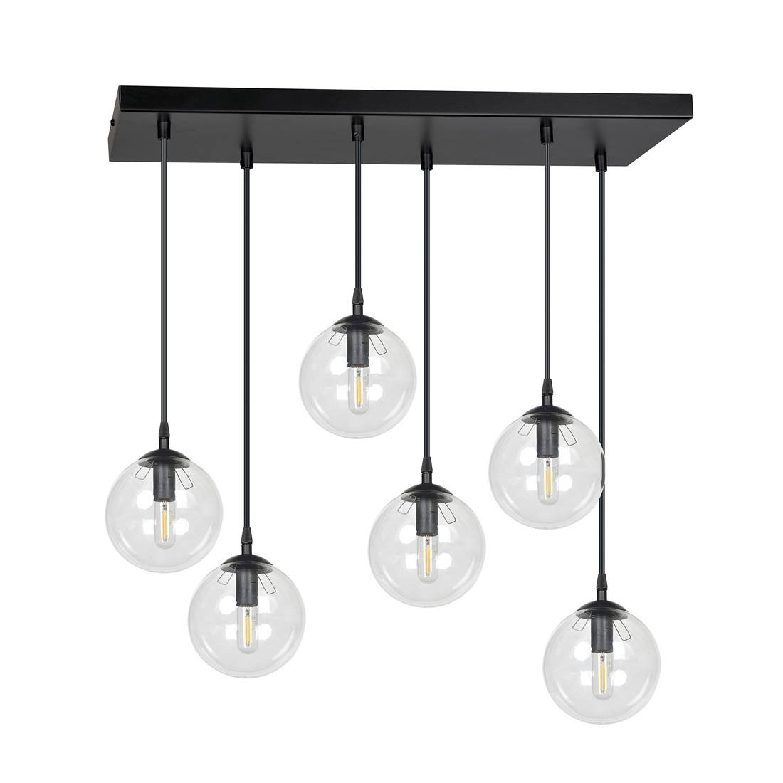 Emibig Lighting Hanglamp Cosmo 6 blauw/transparant 6xE14 40W