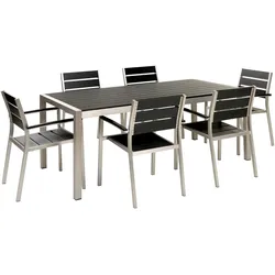 GARTENMÖBEL SET 6-Sitzer Aluminium Kunstholz schwarz Vernio