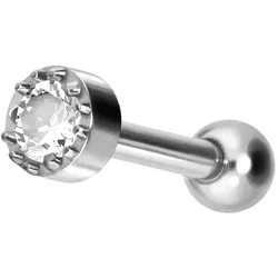 Titan Ohrpiercing EINGEFASSTER KRISTALL