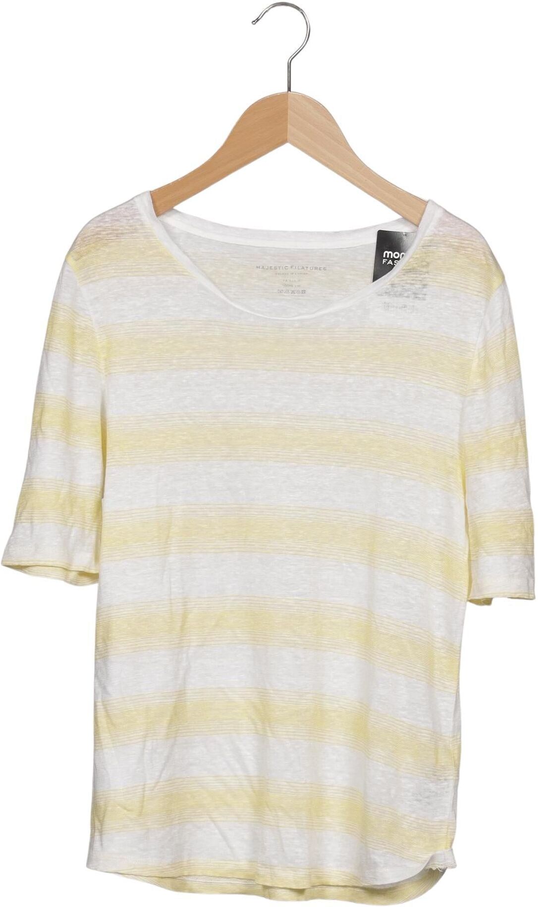 Majestic Filatures Damen T-Shirt, Mehrfarbig, Gr. M, Leinen - Second Hand