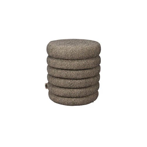 Dutchbone poef Fern met boucle stof