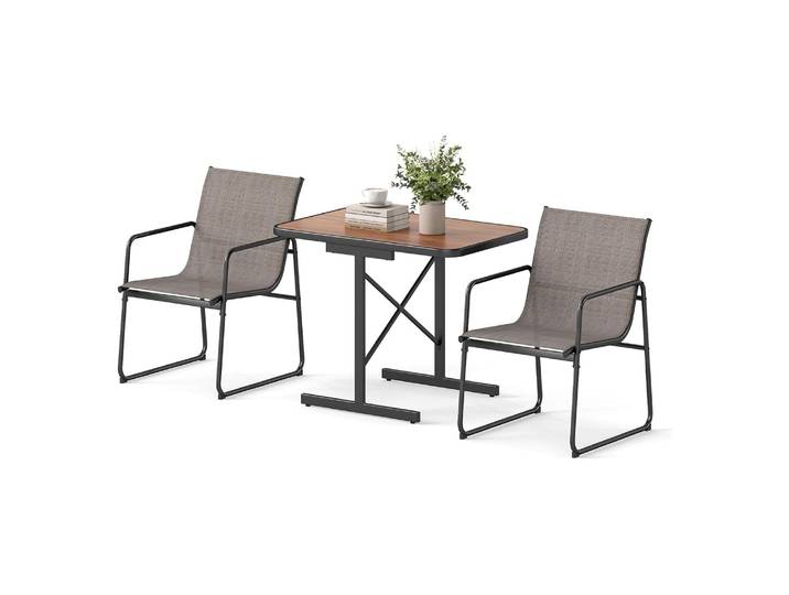 Ensemble de meubles de jardin 3 pièces, table de bistro avec 2 chaises, meubles de balcon, meubles de patio, ensemble de jardin, ensemble de sièges