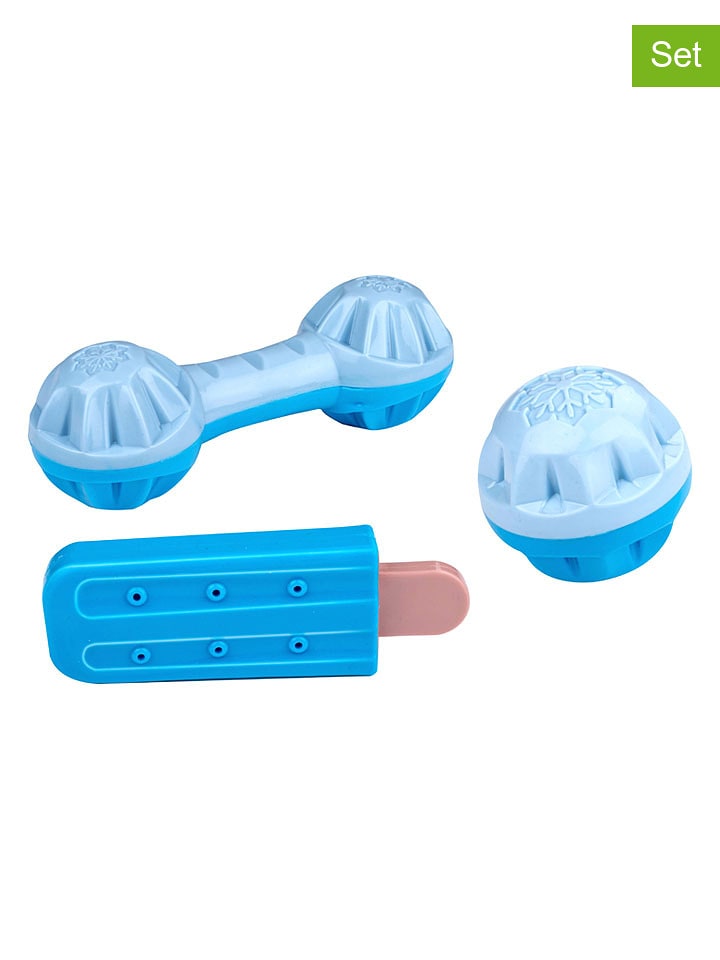 Edco 3er-Set: Kühlendes Hundespielzeuge in Blau - Ø 8 cm (Überraschungsprodukt) - onesize