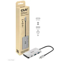 CLUB3D USB Gen2 Type-C PD Charging Hub to 2x Type-C 10G ports and 2x USB Type-A 10G ports