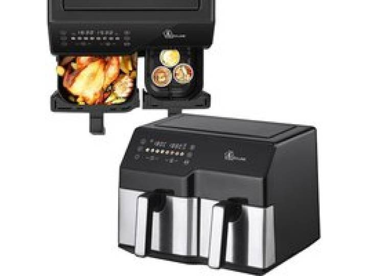Air Fryer 2 Compartiments 10L 2500W Friteuse Sans Huile Led Friteuse Sans Huile A Deux Compartiments Ecran Tactile Led[FF29]