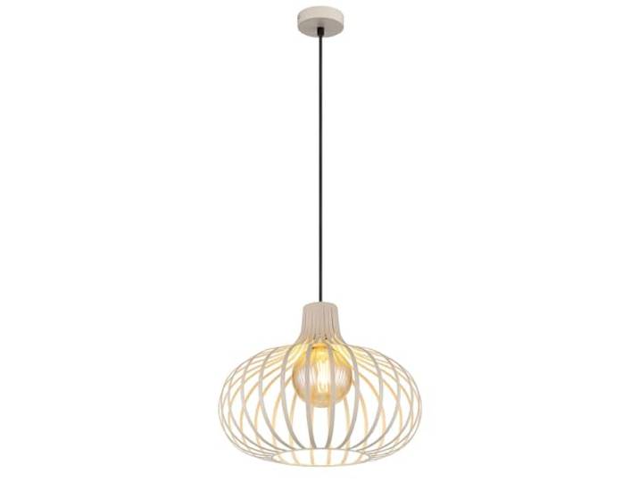 Hängeleuchte cremefarben Pendelleuchte sandfarben Hängelampe Retro Metallstäbe, E27 Fassung, DxH 40x150 cm