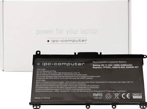 Ipc-computer Notebook-Akku TF03 Replace 11.55V 3400 mAh HP