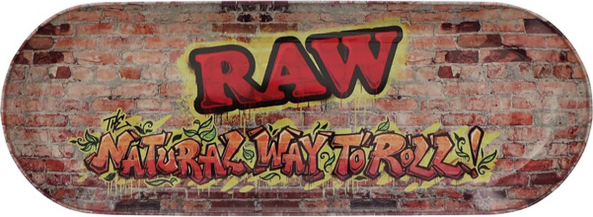 Raw Metal Rolling Tray Skate Deck Graffiti 3 - 42 x 16 cm