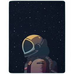 Biederlack Kinderdecke 'Astronaut' 150 x 200 cm Blau