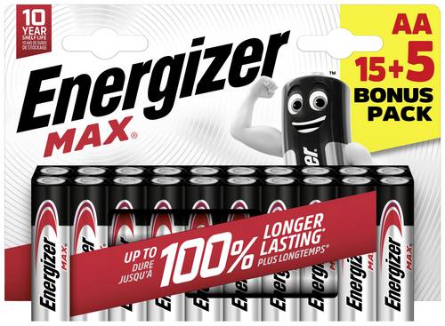 Energizer Max Mignon (AA)-Batterie Alkali-Mangan 1.5V 20St.