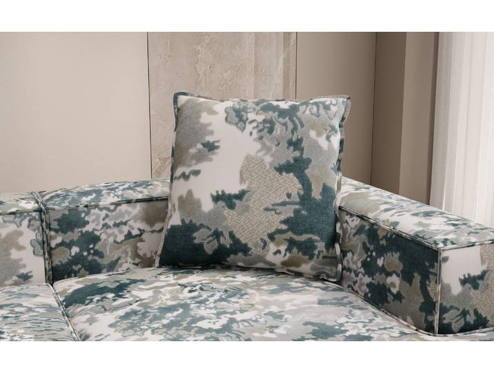 Zierkissen Lesley 60x60 - Jacquard mit Aquarell-Muster - Verdigris - Jacquard - Luxusbetten24