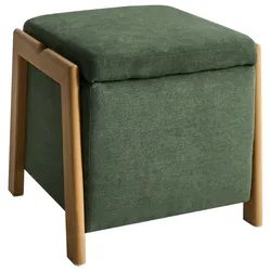 POUF mit Stauraum Stoff 45 cm Grün Edland