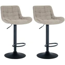 CLP 2er Set Barhocker Tover Stoff - Farbe: taupe, Material: Stoff