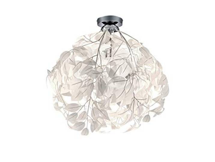 RL LIVE YOUR LIGHT Leavy R60461001 Plafonnier Nickel Métal Mat Abat-jour Plastique Blanc 1 x E27