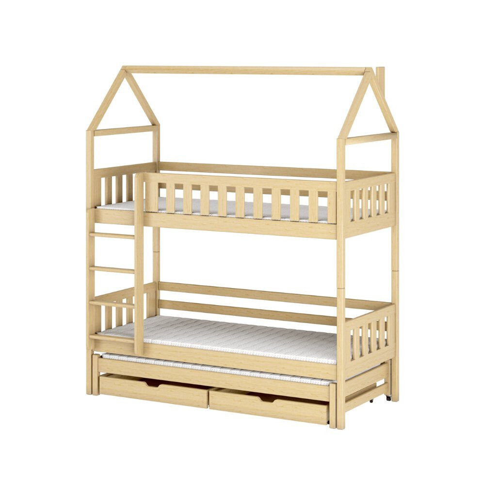 Bettgestell mit Stauraum, Kuppelform, SAVETA - 90x200, Kiefernholz