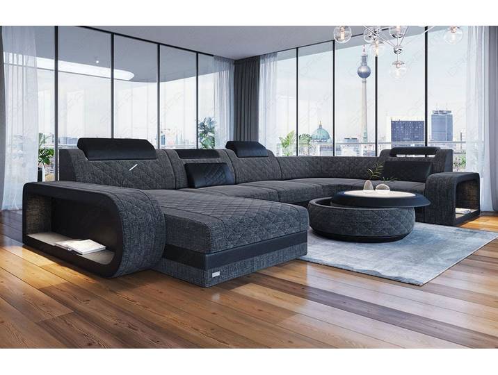 Stoff Wohnlandschaft Berlin U-Form