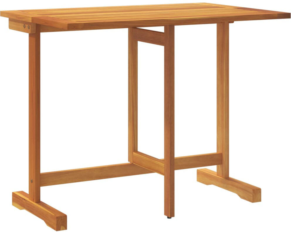 Dakota Fields Rectangular Acacia Solid Wood Outdoor Balcony Table - 90 cm W 60 cm D Brown