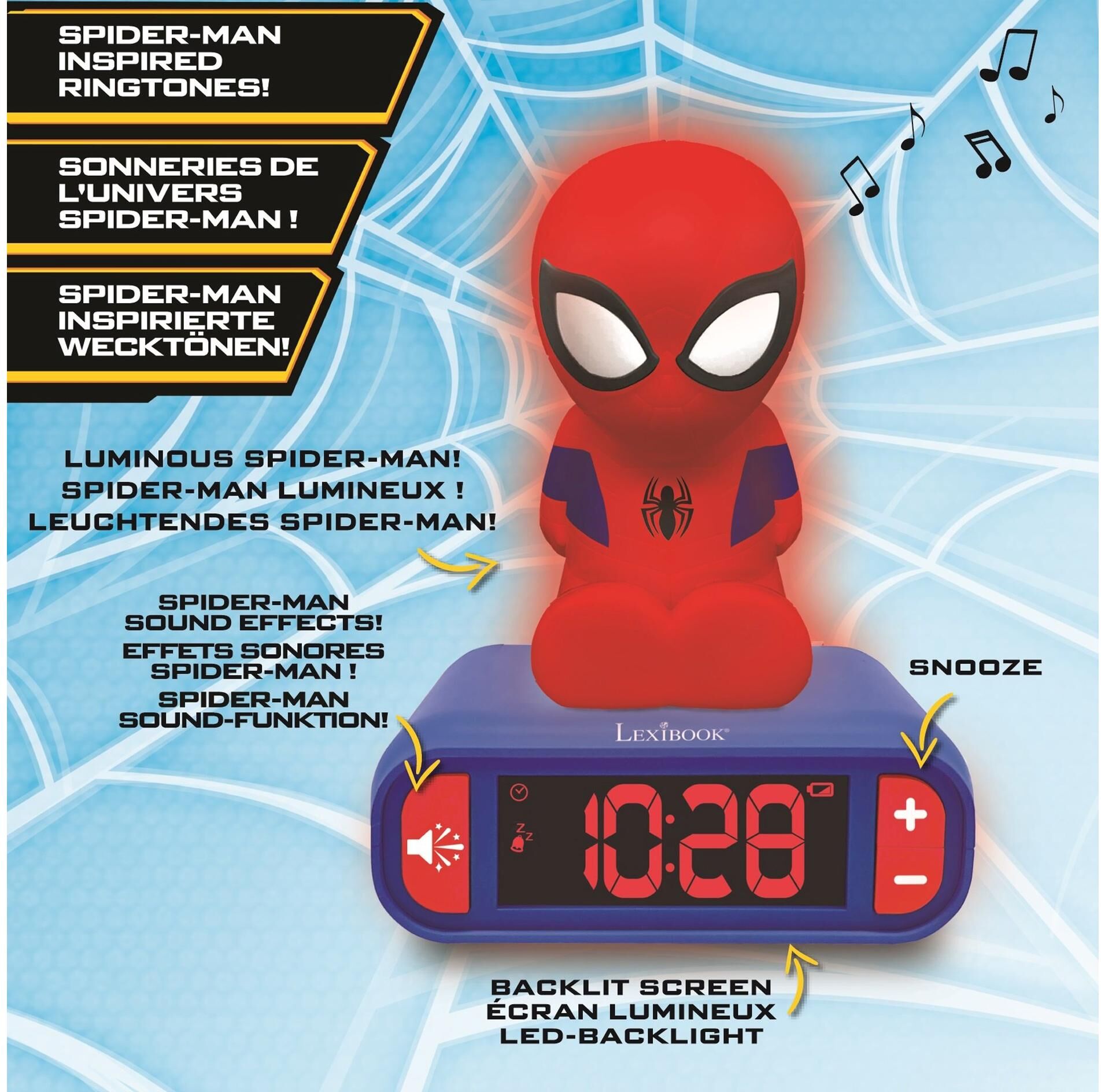 Kinderwecker LEXIBOOK "Spider-Man", Baby, rot (blau, rot), Wecker Kinderwecker blau, rot Einheitsgröße
