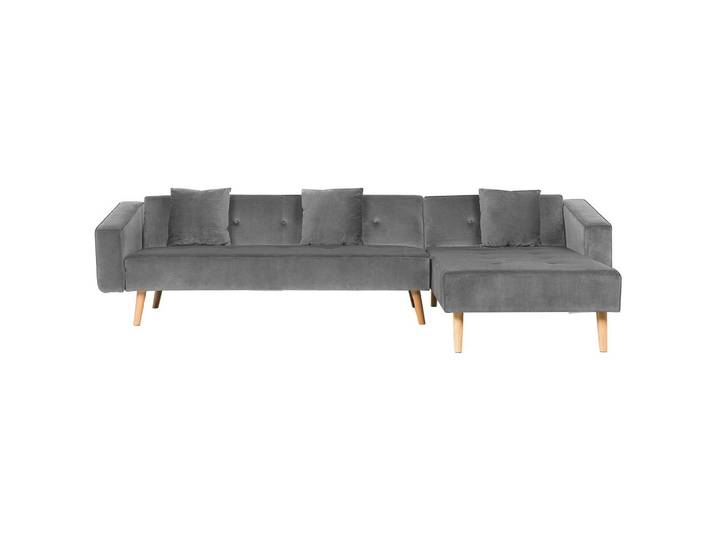 ECKSOFA Samtstoff Grau Vadso