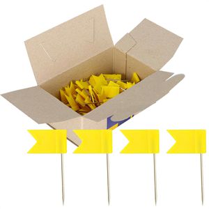 Böttcher-AG Markierungsfahnen gelb, Fahne 17x10 mm, für Landkarte & Pinnwand 100 Stück