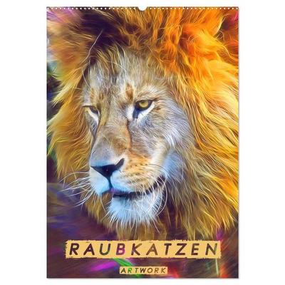 Raubkatzen - Artwork (Wandkalender 2026 DIN A2 hoch), CALVENDO Monatskalender