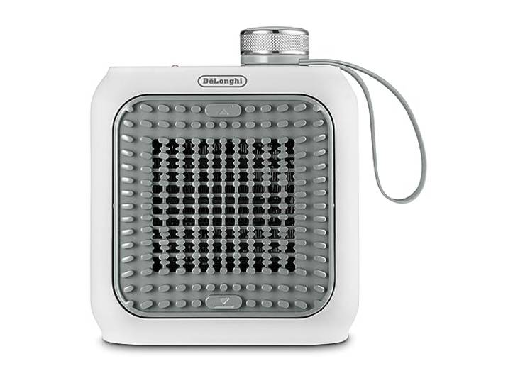 De'Longhi Capsule Desk - Chauffage Céramique Personnel\, Mini-Chauffage Électrique Basse Consommation\, Chaleur Immédiate\, Silencieux\, Arrêt Automatique si renversé\, 360 W\, Sauge (HFX10B03.GR)