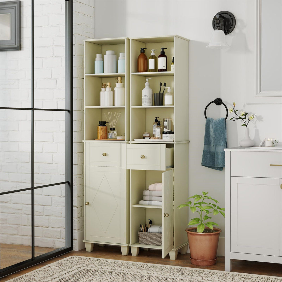 17 Stories Bathroom Cabinet Beige 172cm H X 40cm W X 30cm D