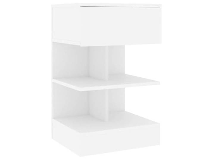 fsahslih Nachttisch Weiß 40x35x65 cm Beistelltisch Holzwerkstoff Kompakter Beistellschrank für Schlafzimmer und Wohnzimmer. Stabile Konstruktion sorgt für langlebige Nutzung im Alltag.