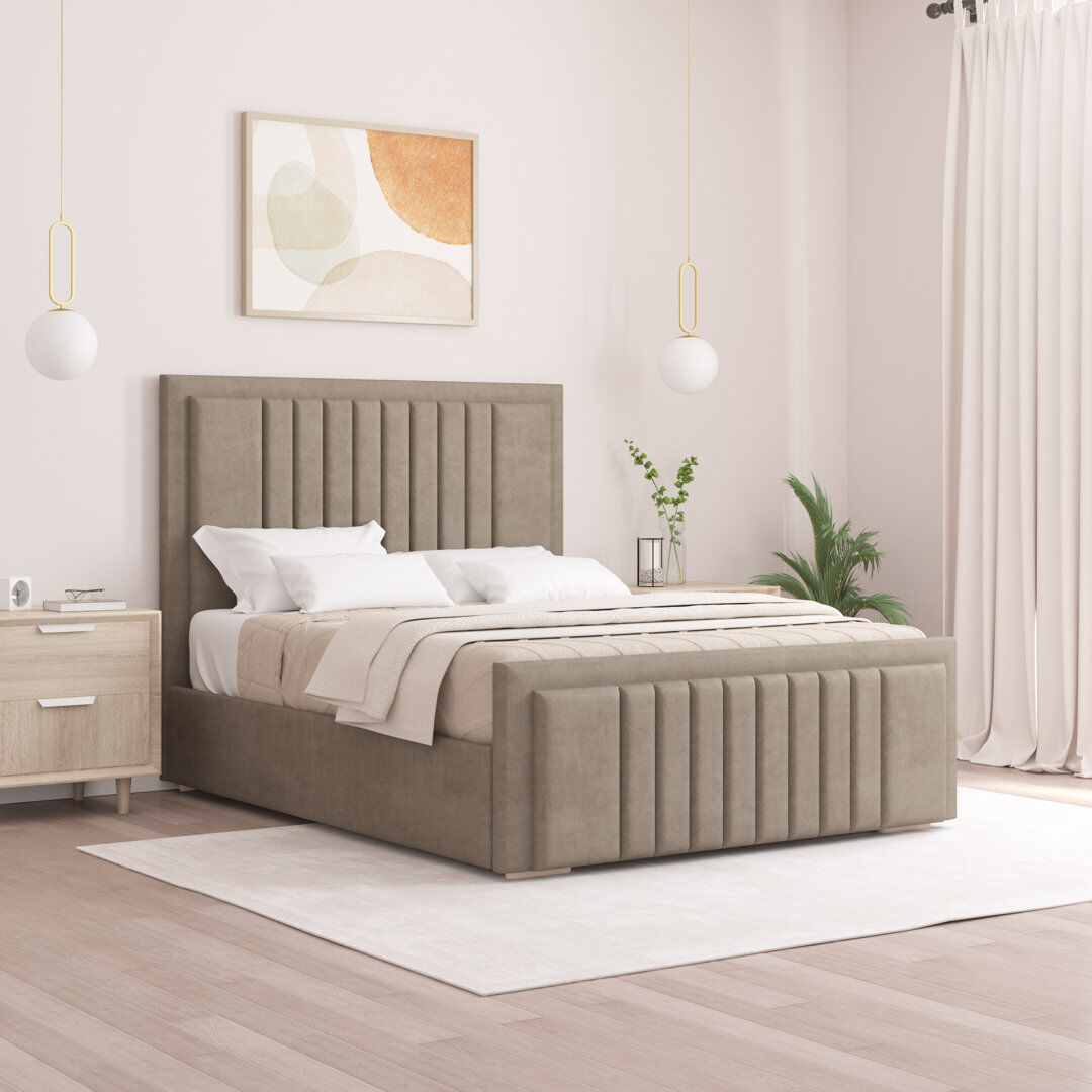 Brayden Studio Alama Upholstered Panel Bed Coffee Single (3')