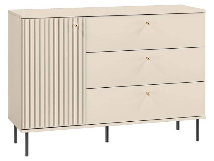Selsey CALETTO - Buffet 3 tiroirs\, beige\, 120 cm