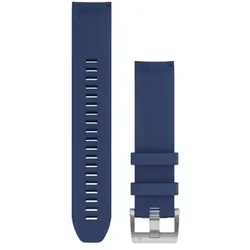  QuickFit 22-Uhrenarmbänder Silikon Dunkelblau mit Teilen in Titan 
