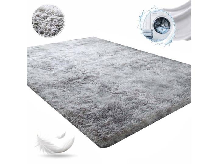 Tapis de salon shaggy 160 x - Aueq - 230cm en peluche gris