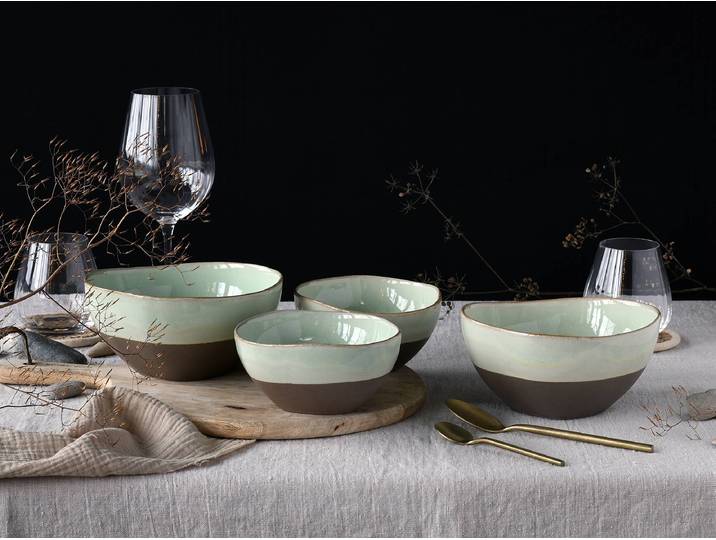 Ensemble de bols Basalte 4 pièces Vert/Couleur sauge