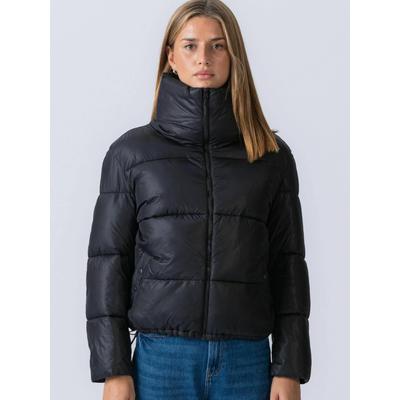 Outdoorjacke TEESHOPPEN "TEESHOPPEN Jacket Short Puffer", Damen, Gr. M, schwarz, Obermaterial: 100% Nylon, Jacken Outdoorjacke
