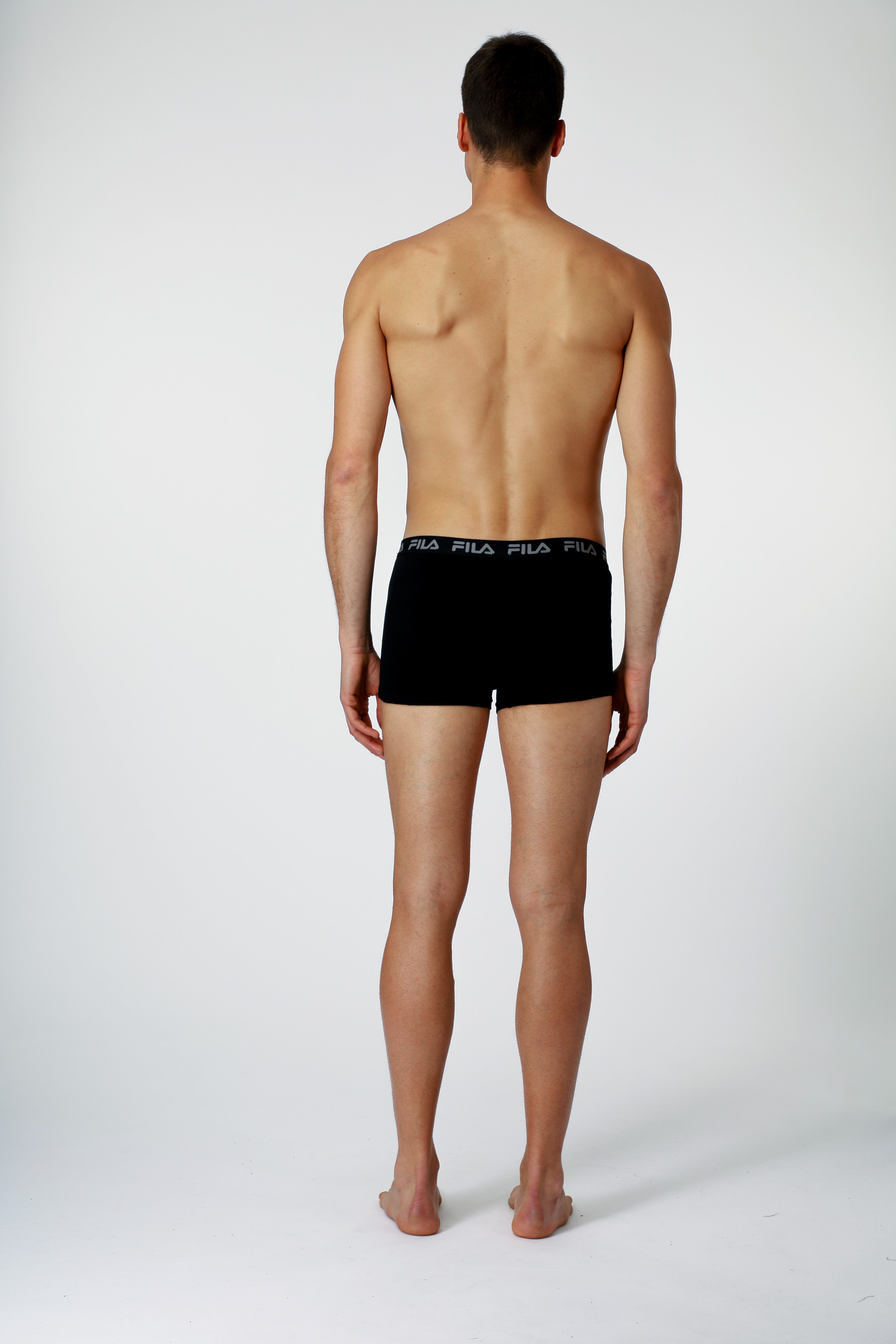 Boxer FILA "MAN BOXER SHORTS", Herren, Gr. XL, schwarz, Jersey, Obermaterial: 95% Baumwolle, 5% Elasthan, bedruckt, unifarben, körpernah, Unterhosen Boxer, ohne Eingriff, mit Logobund schwarz XL