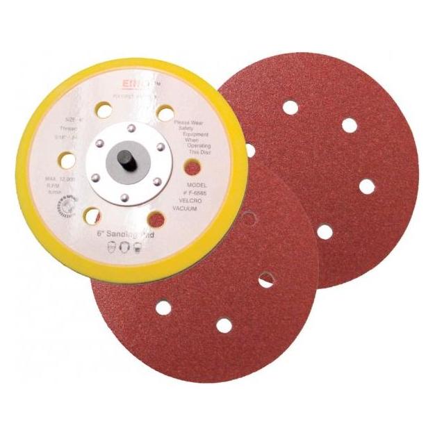 Elmag - Schleifteller Ø 150 mm, 6-fach gelocht Klebe/Vinyl, 5/16" Aufnahme (42966)