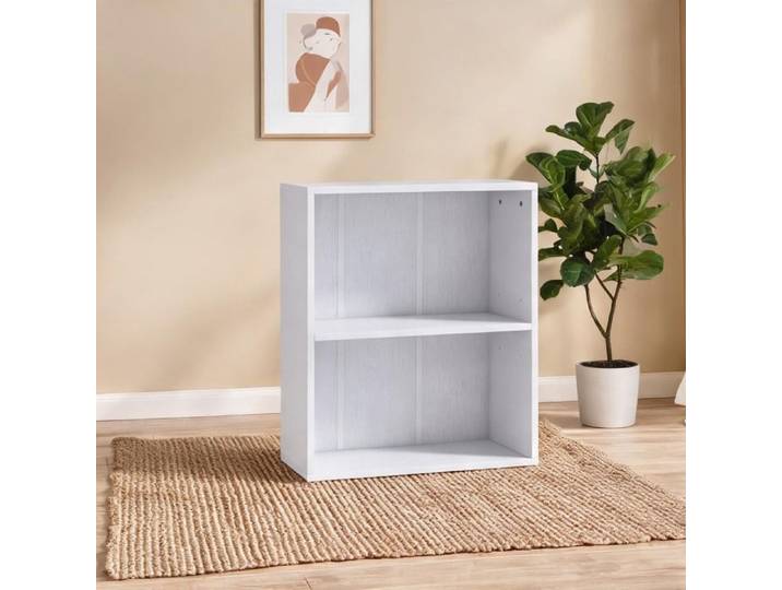 Étagère basse 2 niveaux en panneau de particules blanc étagère ajustable - Blanc Panneau de particules 60 x 24 x 63 cm
