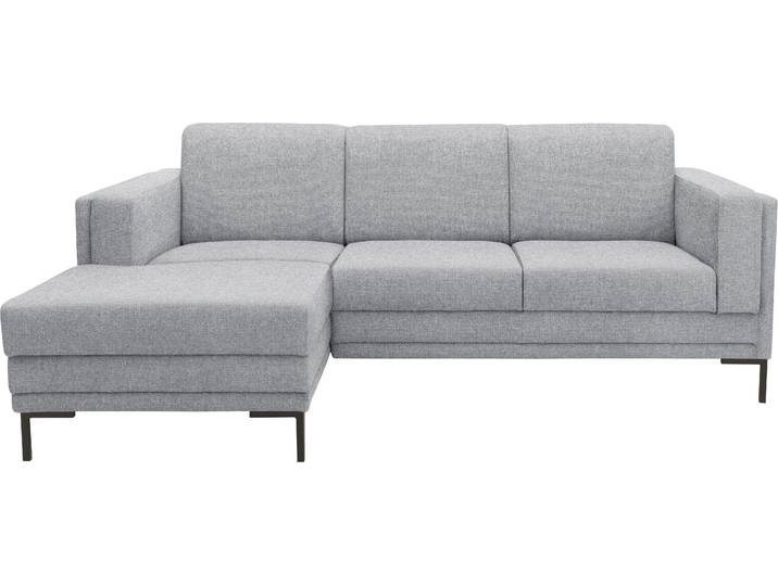 Ecksofa LOOKS VII L-Form , silber, B:214cm H:82cm T:146cm, 100% Polyester, LOOKS BY WOLFGANG JOOP, Sofas, Ecksofa, klare Linien, edles Design