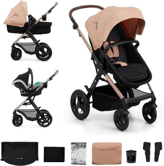 Kinderwagen 3-in-1 - Reisebett, Buggy - Transport für Babys - Verstellbarer Sitz - Bis 27 kg - Grau