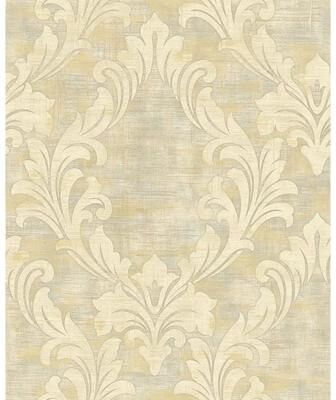 Seabrook Designs Kepler Damask Unpasted Wallpaper