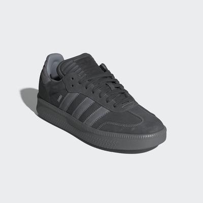 Sneaker ADIDAS ORIGINALS "SAMBA XLG", Damen, Gr. 48, grau (carbon, grau, grau), Leder, Textil, Schuhe Sneaker