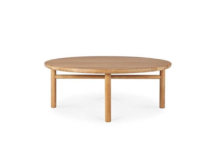 ETHNICRAFT table ronde basse d'extérieur QUATRO Ø95cm (Teck - Bois)