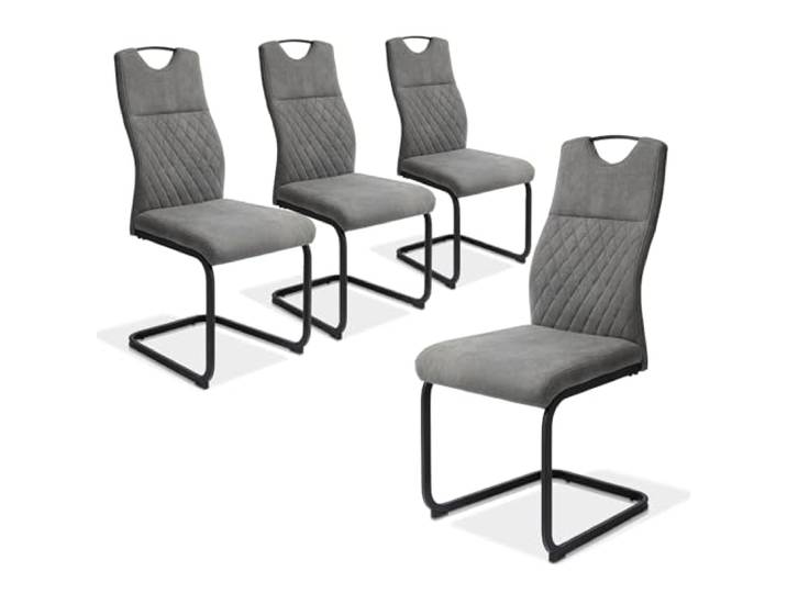 JIEXI Esszimmerstühle 4er Set, Stühle Schwingstuhl hohe Rückenlehne, gepolstert Beistellstühle, Stuhl Wohnzimmerstuhl 150kg (4 Seats)