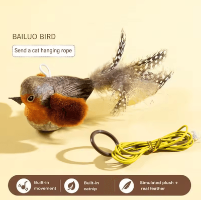 Inspire Picks Realistic Bird Sound Interactive Plush Cat Toy For Cats & Kittens a