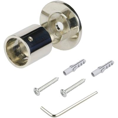 Wandbefestigung LIEDECO "Wandlager, Wandhalter für 20 mm Gardinenstangen "Celebration" Gr. 1, grau (nickelfarben), Ø:2cm, Gardinenstangenhalterungen, Träger, Wandträger
