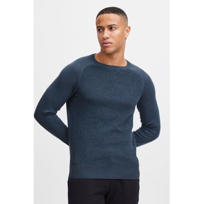 Rundhalspullover BLEND "Rundhalspullover BHGandolf", Herren, Gr. L, blau (navy), Obermaterial: 100% Baumwolle CO., Pullover Rundhalspullover