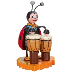 Hubrig-Hubrig-Volkskunst Käfer Marienkäfer mit Bongo 8 cm