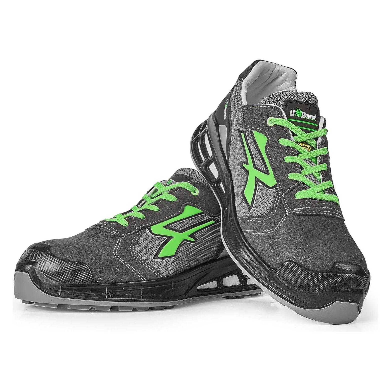 Upower Schuhe Egon Grau Grün Bass Nummer (S1P, 42) (RN20016)